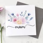 Personalised Watercolour Floral Name On Card
